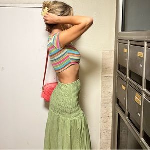 Princess Polly Light Green Maxi Skirt